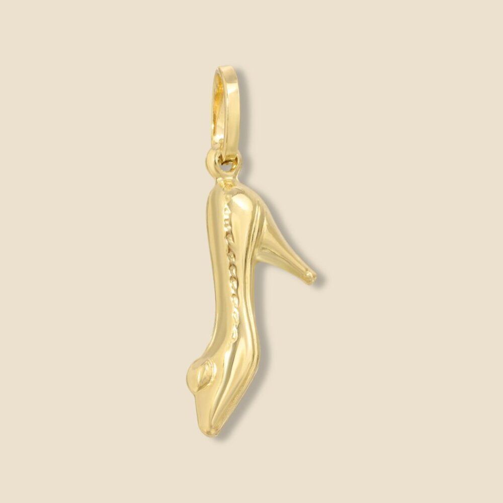 14K Gold Heel Shoe Charm Pendant | Elegant High Heel Jewelry by Tehrani Jewelry